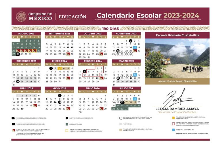 Ciclo Escolar 2023 2024 Ya Cuenta Con Calendario   Sep Calendario